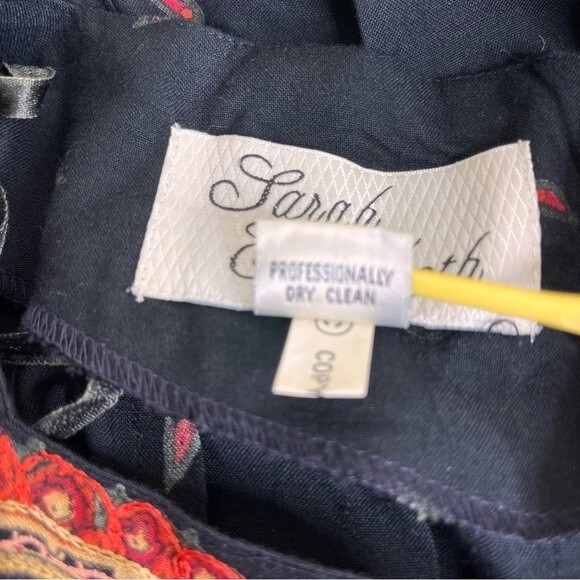 Vintage Sarah Elizabeth Paisley Embroidered Maxi Dress Women 10 DAMAGED - READ - Picture 14 of 16